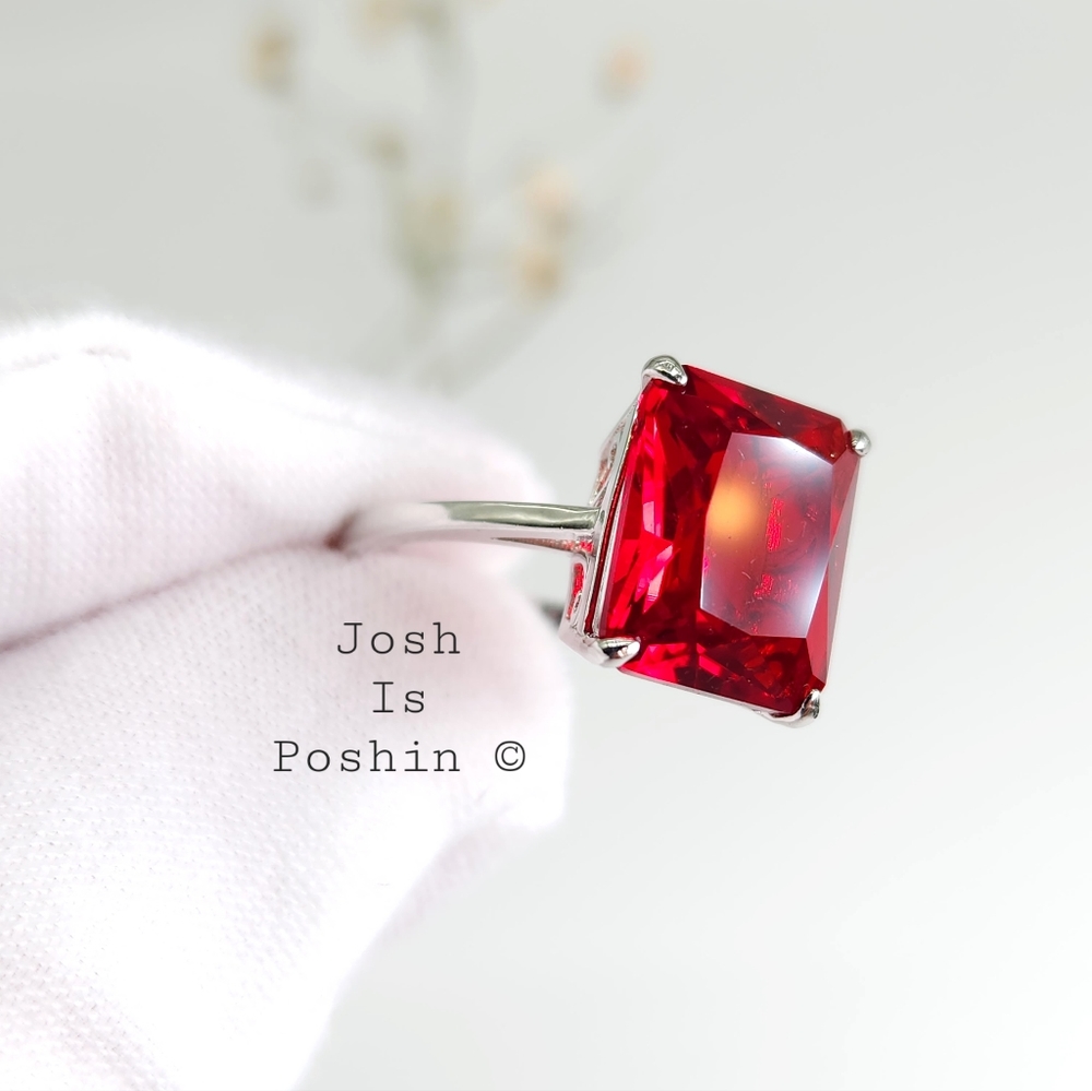 10*12MM Ruby ring in sterling silver - Picture 6 of 10